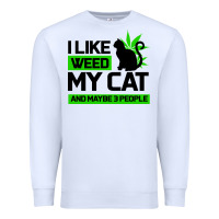 White Cat Weed I Like My Cat Gift Premium Sweatshirt - Bettercallsaul