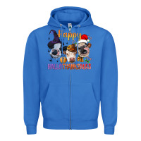 True Royal Happy Hallothanksmas Cows Zipper Hoodie - BundleAndBundleShop
