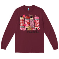 Burgundy valentines day teacher life Long Sleeve Tee - MaliasSmallBusiness