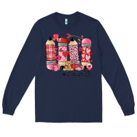 Navy valentines day teacher life Long Sleeve Tee - MaliasSmallBusiness