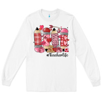 White valentines day teacher life Long Sleeve Tee - MaliasSmallBusiness