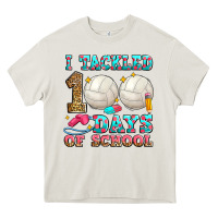 Cream i tackled 100 days of school volleyball Heavy Core Tee - Zillion Design Studio
