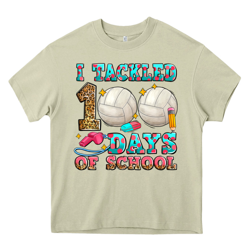 I Tackled 100 Days Of School Volleyball Heavy Core Tee by Zillion Design Studio | Teevron