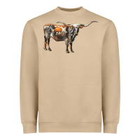 Mushroom Texas Longhorn Cow Heavyweight Sweatshirt - LillyAllenDesigns