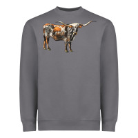 Storm Texas Longhorn Cow Heavyweight Sweatshirt - LillyAllenDesigns