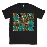 Black Longhorn Pattern Classic Tee - CowhideDigitalArt