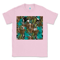 Bubblegum Pink Longhorn Pattern Classic Tee - CowhideDigitalArt