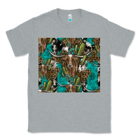Heather Grey Longhorn Pattern Classic Tee - CowhideDigitalArt