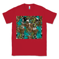 Red Longhorn Pattern Classic Tee - CowhideDigitalArt