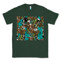 Sports Green Longhorn Pattern Classic Tee - CowhideDigitalArt