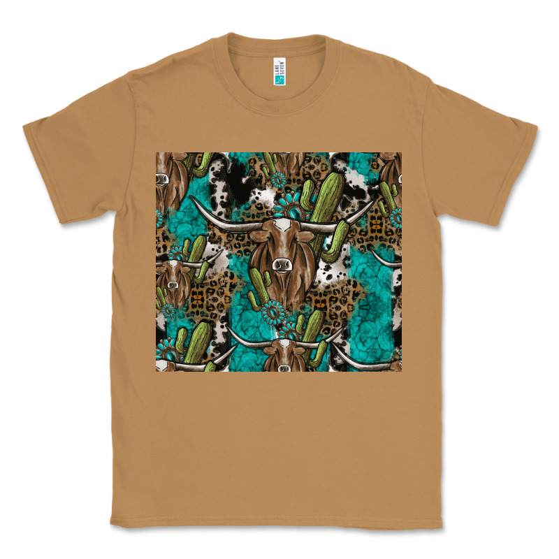 Longhorn Pattern Classic Tee by CowhideDigitalArt | Teevron