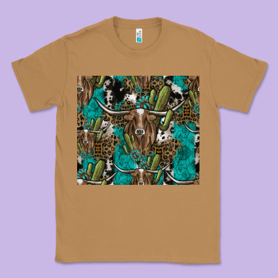 Longhorn Pattern Classic Tee Designed By Cowhidedigitalart