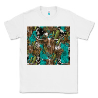 White Longhorn Pattern Classic Tee - CowhideDigitalArt