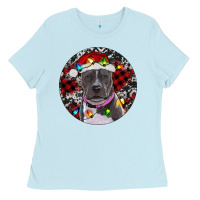 Pitbull And Buffalo Plaid Ladies Tee | Teevron