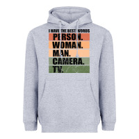 Person Woman Man Camera Tv Heavyweight Hoodie | Teevron