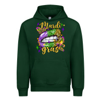 Forest Green mardi gras with  lip olivia Urban Hoodie - OliviaCreatesArt