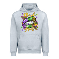 Heather Grey mardi gras with  lip olivia Urban Hoodie - OliviaCreatesArt