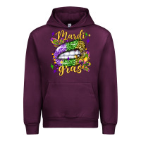 Mauve Wine mardi gras with  lip olivia Urban Hoodie - OliviaCreatesArt