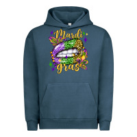 Pigment Midnight Navy mardi gras with  lip olivia Urban Hoodie - OliviaCreatesArt