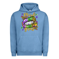 Pigment Pebble Blue mardi gras with  lip olivia Urban Hoodie - OliviaCreatesArt
