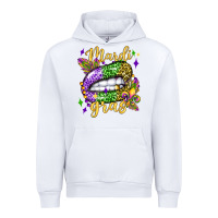 White mardi gras with  lip olivia Urban Hoodie - OliviaCreatesArt
