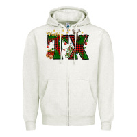 Oatmeal Heather Christmas Texas With Deer Zipper Hoodie - BundleAndBundleShop