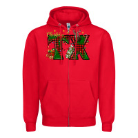 Red Christmas Texas With Deer Zipper Hoodie - BundleAndBundleShop