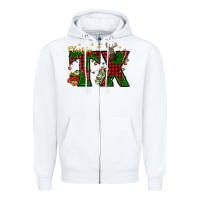 White Christmas Texas With Deer Zipper Hoodie - BundleAndBundleShop