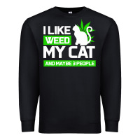 Black Cat Weed I Like My Cat Gift Premium Sweatshirt - Bettercallsaul