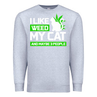 Heather Grey Cat Weed I Like My Cat Gift Premium Sweatshirt - Bettercallsaul