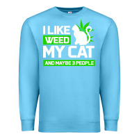 Ocean Blue Cat Weed I Like My Cat Gift Premium Sweatshirt - Bettercallsaul