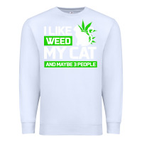 White Cat Weed I Like My Cat Gift Premium Sweatshirt - Bettercallsaul
