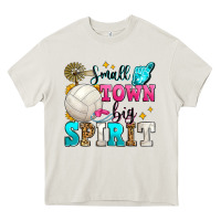 Cream small town big spirit volleyball Heavy Core Tee - Zillion Design Studio