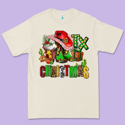 Tx Christmas Cowgirl Premium Tee Designed By Adodesignshop