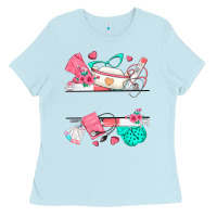 Baby Blue custom name nurse Ladies Tee - texasbilliewilder
