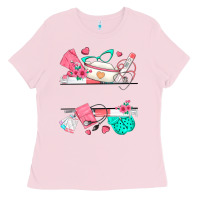 Bubblegum Pink custom name nurse Ladies Tee - texasbilliewilder