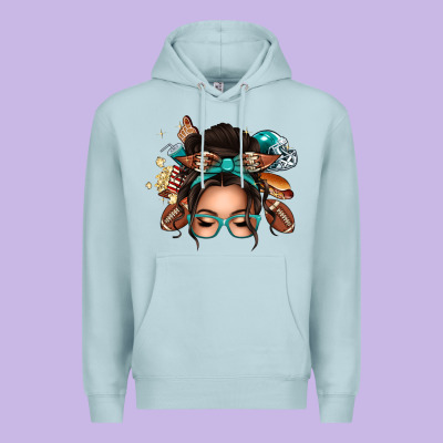 American Football Messy Bun Premium Hoodie Designed By Texasbilliewilder