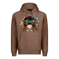 Chestnut american football messy bun Premium Hoodie - texasbilliewilder