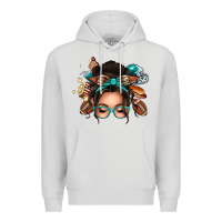 Dove Grey american football messy bun Premium Hoodie - texasbilliewilder