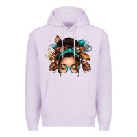 Lilac american football messy bun Premium Hoodie - texasbilliewilder