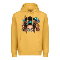 Mustard american football messy bun Premium Hoodie - texasbilliewilder
