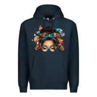 Navy american football messy bun Premium Hoodie - texasbilliewilder