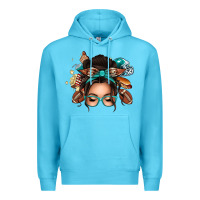 Ocean Blue american football messy bun Premium Hoodie - texasbilliewilder