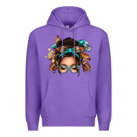 Purple american football messy bun Premium Hoodie - texasbilliewilder