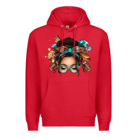 Red american football messy bun Premium Hoodie - texasbilliewilder