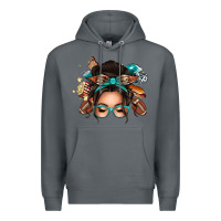 Rock american football messy bun Premium Hoodie - texasbilliewilder
