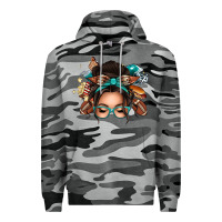 Slate Camo american football messy bun Premium Hoodie - texasbilliewilder