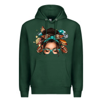 Sports Green american football messy bun Premium Hoodie - texasbilliewilder