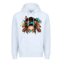 White american football messy bun Premium Hoodie - texasbilliewilder