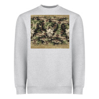 Heather Grey camouflage bull skull Heavyweight Sweatshirt - Jasminsmagicworld